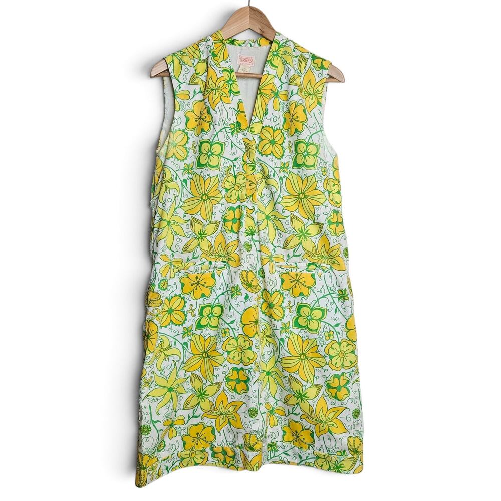 The Lilly by Lilly Pulitzer VTG Floral Sleeveless Shift Dress Sz 10 Retro Preppy